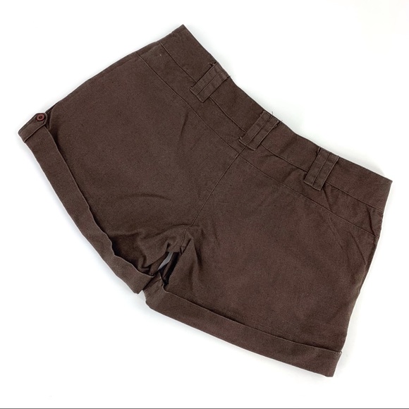 Billabong Brown Linen Blend Button Front Cuffed Shorts, 7 - Picture 2 of 15